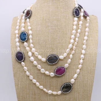 Natural pearl necklace handcrafted druzy with multi color druzy stone necklace gems for women New style 849
Natural pearl necklace handcrafted druzy with multi color druzy stone necklace gems for women New style 849