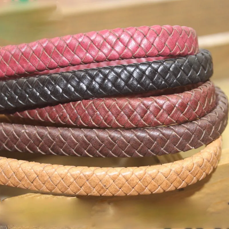 REGELIN 1meter 10x5mm Flat Braided Genuine Leather Cord Black Brown Cow Leather Cord String Rope DIY Necklace Bracelet Making
REGELIN 1meter 10x5mm Flat Braided Genuine Leather Cord Black Brown Cow Leather Cord String Rope DIY Necklace Bracelet Making