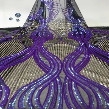 Purple Sequence Embroidery Tulle Net Lace African French Mesh Lace Fabric with Sequins and Flower for Wedding Dress
Purple Sequence Embroidery Tulle Net Lace African French Mesh Lace Fabric with Sequins and Flower for Wedding Dress