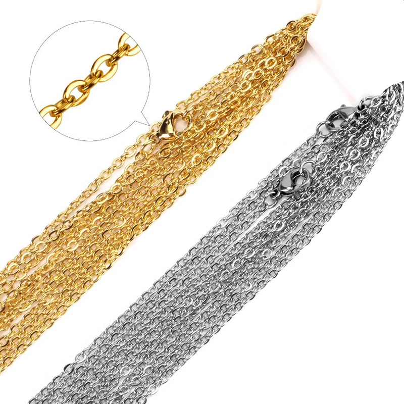 Wholesale 10pcs/lot Stainless Steel Necklace Fit DIY Jewelry Making Findings Fashion Simple Cuban Style for Women's Jewelry
Wholesale 10pcs/lot Stainless Steel Necklace Fit DIY Jewelry Making Findings Fashion Simple Cuban Style for Women's Jewelry