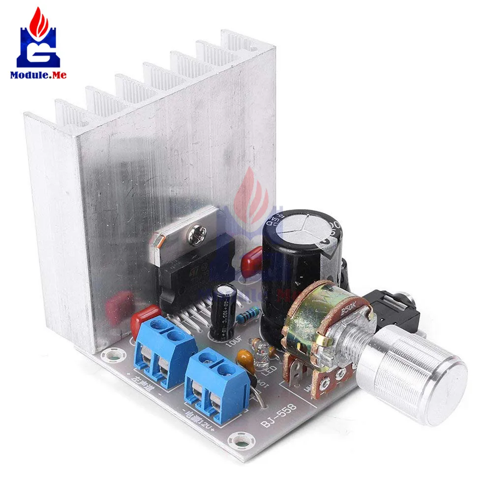 

TDA7377 Amplifier Board 2.0 Double Track No Noise Amplifier Module bookshelf Speakers DC 12V Power 35W+35W Dual-channel Board