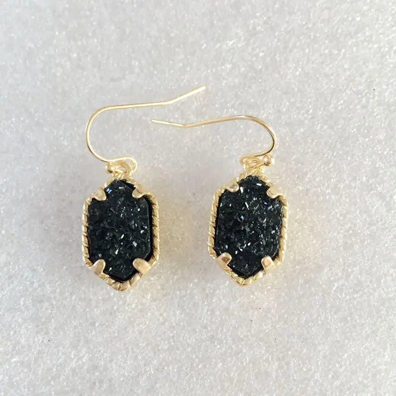 10 Colors Gold Druzy Drusy Charms Earrings Hexagon Acrylic Resin Dangle Earing Fashion Brand Women Jewelry Party Wedding Gift
10 Colors Gold Druzy Drusy Charms Earrings Hexagon Acrylic Resin Dangle Earing Fashion Brand Women Jewelry Party Wedding Gift