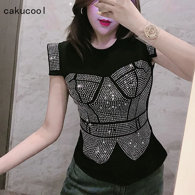 Женская блузка без рукавов Cakucool летний топ из искусственной кожи украшенный