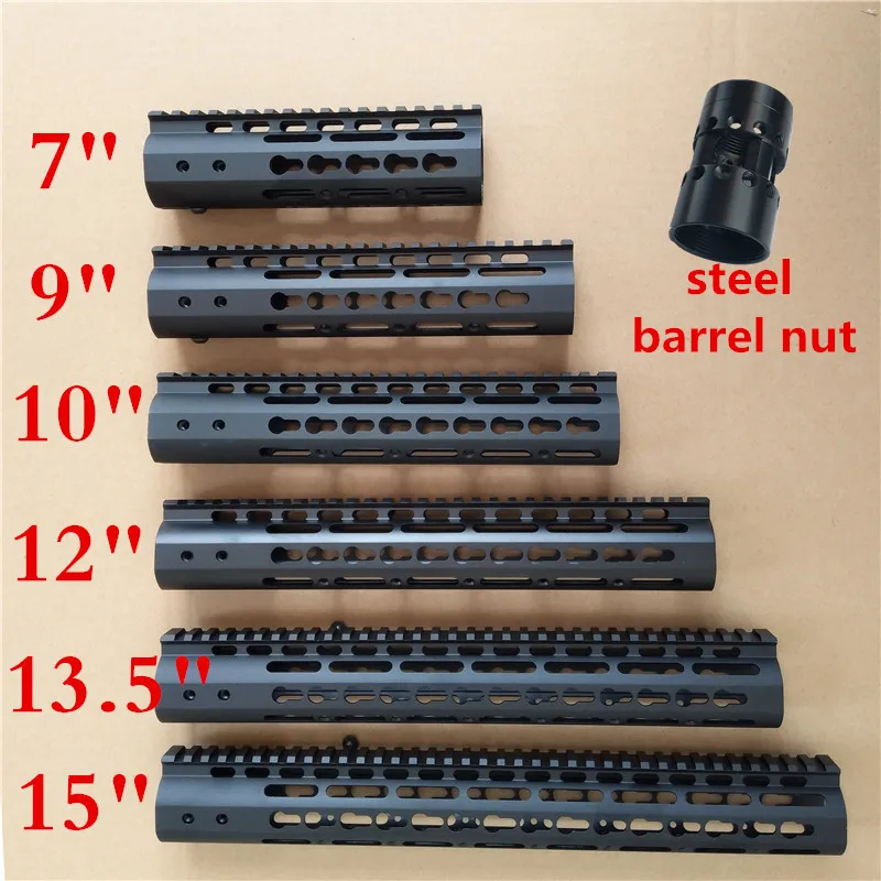 7" 9" 10" 12" 13.5" 15" AR15 Free Float Keymod Handguard Picatinny Rail for Hunting Tactical Rifle Scope Mount steel barrel nut
7" 9" 10" 12" 13.5" 15" AR15 Free Float Keymod Handguard Picatinny Rail for Hunting Tactical Rifle Scope Mount steel barrel nut