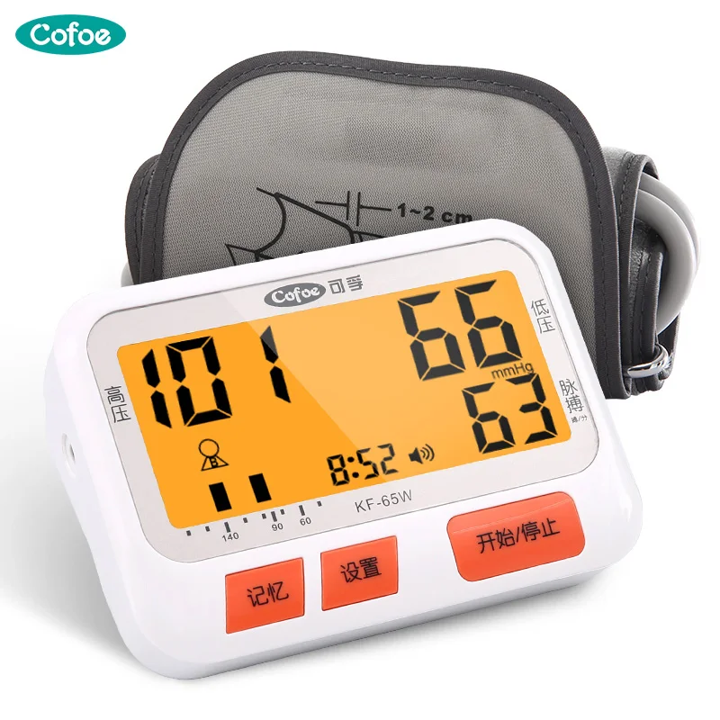 Cofoe Digital LCD Upper Arm Blood Pressure Monitor Heart Beat Meter Machine Tonometer for Measuring Automatic Sphygmomanometer
Cofoe Digital LCD Upper Arm Blood Pressure Monitor Heart Beat Meter Machine Tonometer for Measuring Automatic Sphygmomanometer