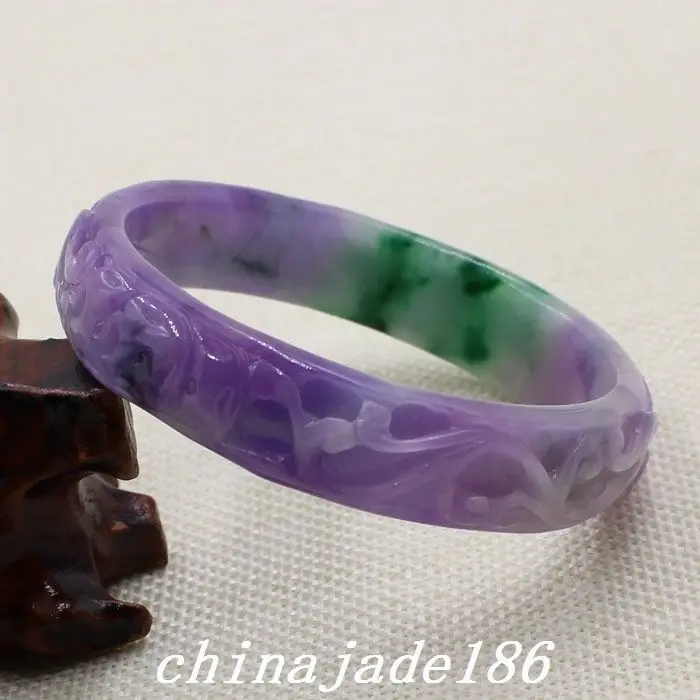 61mm Chinese Hand-carved Lavender Purple Green stoneite stone Bracelet Bangle 1514
61mm Chinese Hand-carved Lavender Purple Green stoneite stone Bracelet Bangle 1514