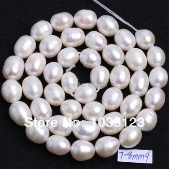High Quality 7-8mm Natural White Freshwater Cultured Pearl Oval Shape DIY Gems Loose Beads Strand 35-38cm W206
High Quality 7-8mm Natural White Freshwater Cultured Pearl Oval Shape DIY Gems Loose Beads Strand 35-38cm W206