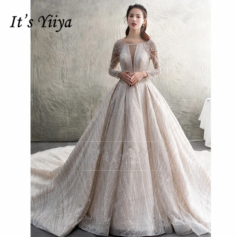 It's YiiYa Wedding Dress Long Sleeve Beading Train Wedding Dresses V-neck Plus Size Luxury Crystal Lace vestido de noiva G074
It's YiiYa Wedding Dress Long Sleeve Beading Train Wedding Dresses V-neck Plus Size Luxury Crystal Lace vestido de noiva G074