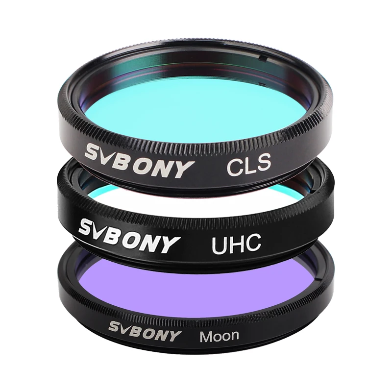 SVBONY 1.25''UHC Filter+CLS Filter+Moon Filter for Astronomy Telescope Monocular Eyepiece Observations of Deep Sky Object
SVBONY 1.25''UHC Filter+CLS Filter+Moon Filter for Astronomy Telescope Monocular Eyepiece Observations of Deep Sky Object