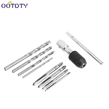 9pc/Set T Type Tap Reamer HSS Hand Machine Screw Threads Taps With 4pcs Twist Drill bits Right T-handle Wrench
9pc/Set T Type Tap Reamer HSS Hand Machine Screw Threads Taps With 4pcs Twist Drill bits Right T-handle Wrench