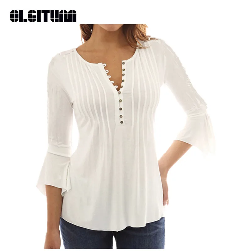 New OLGITUM 2019 Women Shirts Petal Sleeve Solid Casual Women Tops 5 Colors Shirt Plus Size BS176
New OLGITUM 2019 Women Shirts Petal Sleeve Solid Casual Women Tops 5 Colors Shirt Plus Size BS176