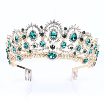 European Red Green Crystal Big Crown Headwear Bridal Wedding Hair Accessories Jewelry Bride Tiaras Princess Crowns A0392
European Red Green Crystal Big Crown Headwear Bridal Wedding Hair Accessories Jewelry Bride Tiaras Princess Crowns A0392