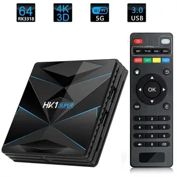 HK1 Super 2GB+16GB Smart TV Box Android 9.0 Bluetooth RK3318 2.4G/5G Wireless Wifi Set Top Box Media Player w/ EU/US/AU/UK plug
HK1 Super 2GB+16GB Smart TV Box Android 9.0 Bluetooth RK3318 2.4G/5G Wireless Wifi Set Top Box Media Player w/ EU/US/AU/UK plug