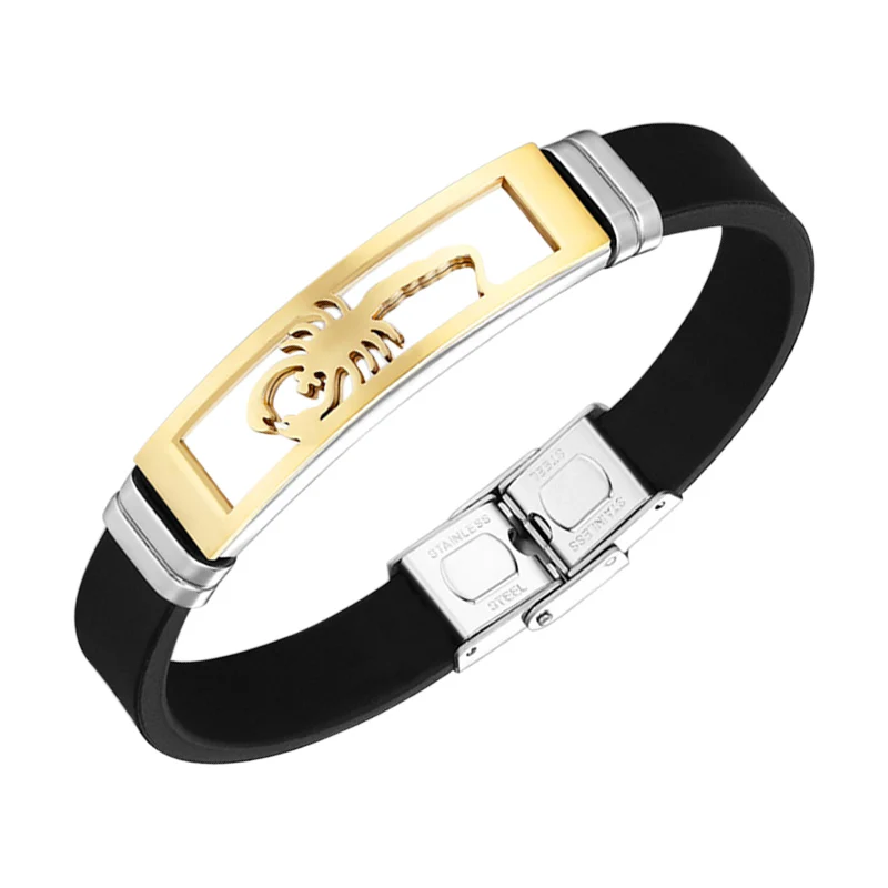 Korean Men Bracelet Silicone Stainless Steel Scorpion Wristband Bracelet Jewelry Accessories M8694
Korean Men Bracelet Silicone Stainless Steel Scorpion Wristband Bracelet Jewelry Accessories M8694