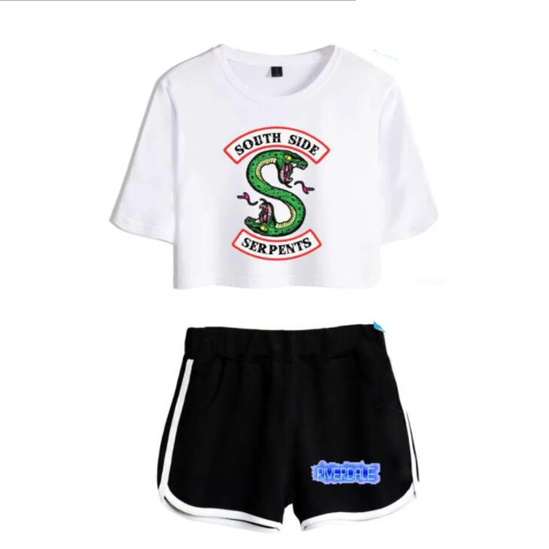 Women Two Piece Outfits Riverdale Southside Serpents 2 Piece Set Crop Top and Short Pants Tracksuit For Women Sets Clothes
Women Two Piece Outfits Riverdale Southside Serpents 2 Piece Set Crop Top and Short Pants Tracksuit For Women Sets Clothes