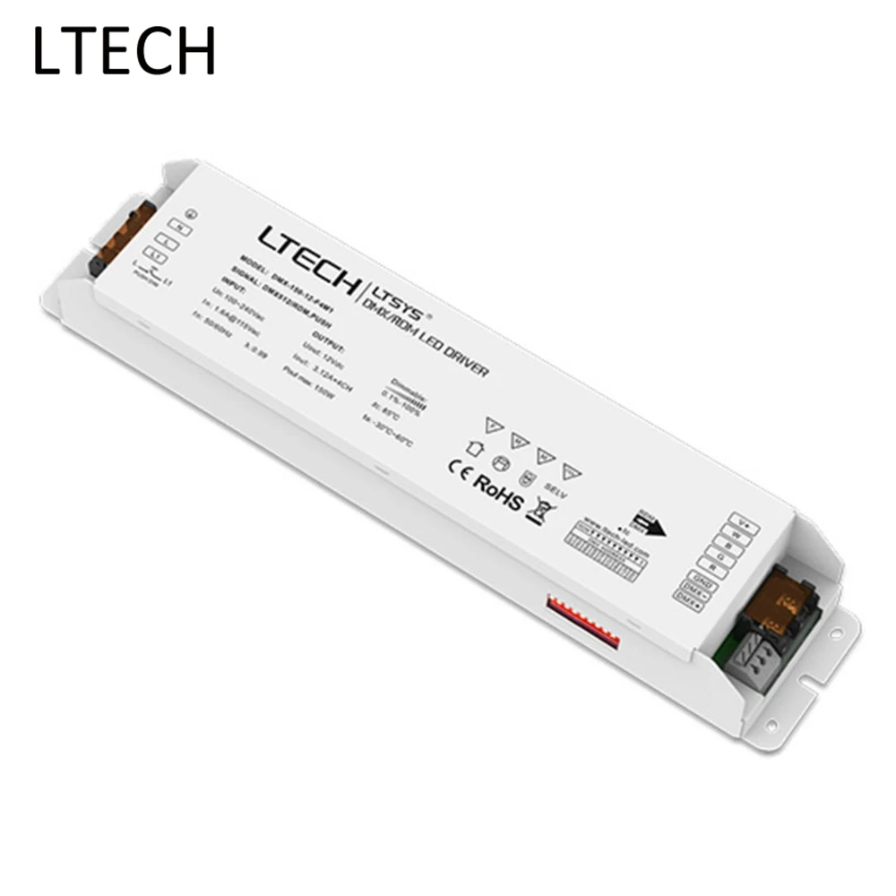 LTECH Led Power Adapter 12V/3.1A/150W*4 Channel Output DMX512/RDM AC100-240V Input LED Dimming Driver DMX-150-12-F4M1
LTECH Led Power Adapter 12V/3.1A/150W*4 Channel Output DMX512/RDM AC100-240V Input LED Dimming Driver DMX-150-12-F4M1