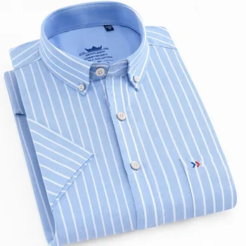 Men Shirt Short Sleeve cotton Summer Slim fit Solid Oxford Business plaid Shirt Men Pocket Formal Button men shirts plus size
Men Shirt Short Sleeve cotton Summer Slim fit Solid Oxford Business plaid Shirt Men Pocket Formal Button men shirts plus size