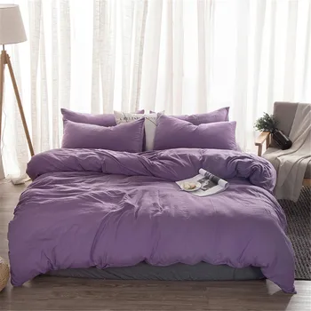 Soft Washed Cotton Bedding Set purple Bedlinen twin queen king Duvet Cover bed sheet pillowcase adult solid color Bedclothes
Soft Washed Cotton Bedding Set purple Bedlinen twin queen king Duvet Cover bed sheet pillowcase adult solid color Bedclothes