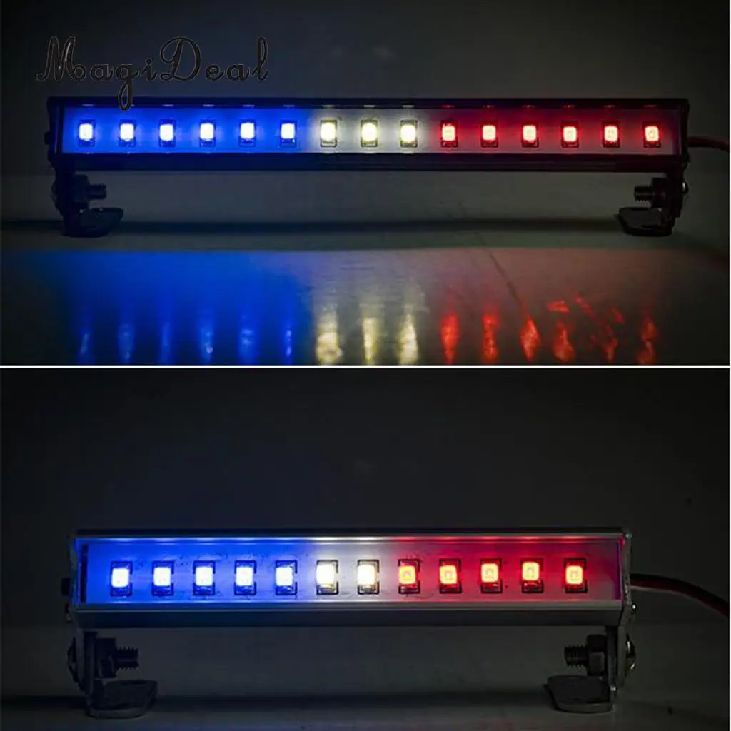 93mm Long 1/12 1/16 Scale RC Car Truck Model 12 Leds Roof Light Bar Headlamp Headlight Bright Waterproof