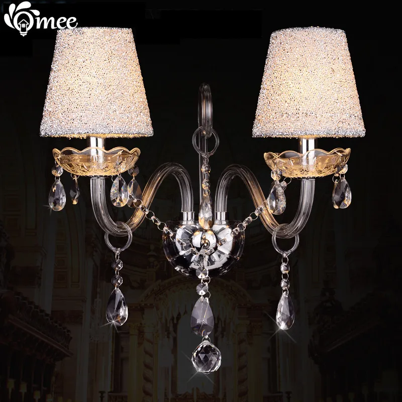 Modern Bedroom cristal Wall Lamps Bedside Led Crystal Wall Lights Luxury Silver Fabric Cover Lampshade E14 indoor Lighting Aisle
Modern Bedroom cristal Wall Lamps Bedside Led Crystal Wall Lights Luxury Silver Fabric Cover Lampshade E14 indoor Lighting Aisle