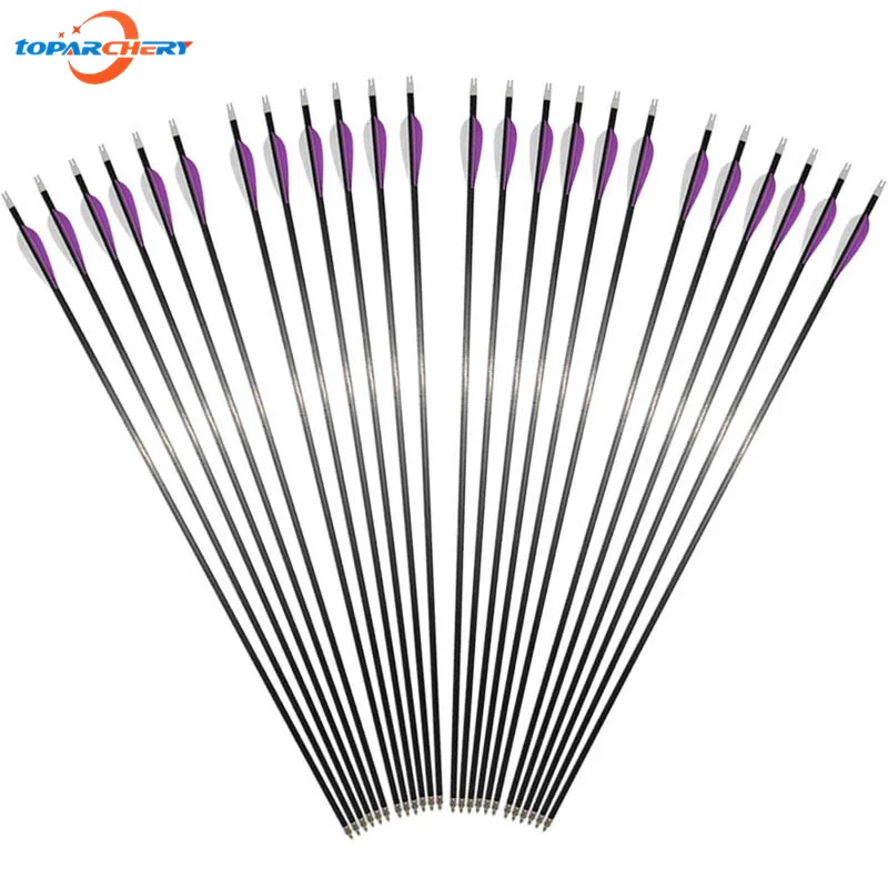 24pcs 31'' (79cm) Mixed Carbon Arrow for Recurve Compound Bow Hunting Shooting Games with Replaceable Arrowhead & 3'' Feathers
24pcs 31'' (79cm) Mixed Carbon Arrow for Recurve Compound Bow Hunting Shooting Games with Replaceable Arrowhead & 3'' Feathers