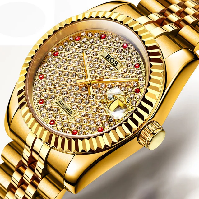 ANGELA BOS Brand Men's Luxury Diamond Stainless Steel Waterproof Watches Men's Automatic Machinery Sapphire Glow Gold Watch
ANGELA BOS Brand Men's Luxury Diamond Stainless Steel Waterproof Watches Men's Automatic Machinery Sapphire Glow Gold Watch