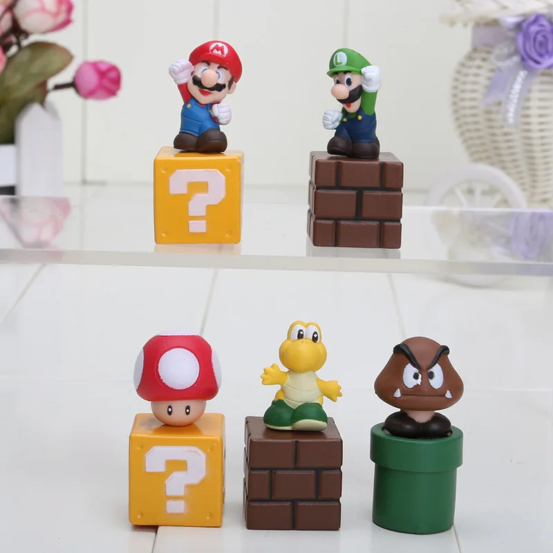 Super Mario Bros bundle Blocks Mario Goomba Luigi Koopa Troopa and Mushroom Pvc Action figure set Model Toy
Super Mario Bros bundle Blocks Mario Goomba Luigi Koopa Troopa and Mushroom Pvc Action figure set Model Toy