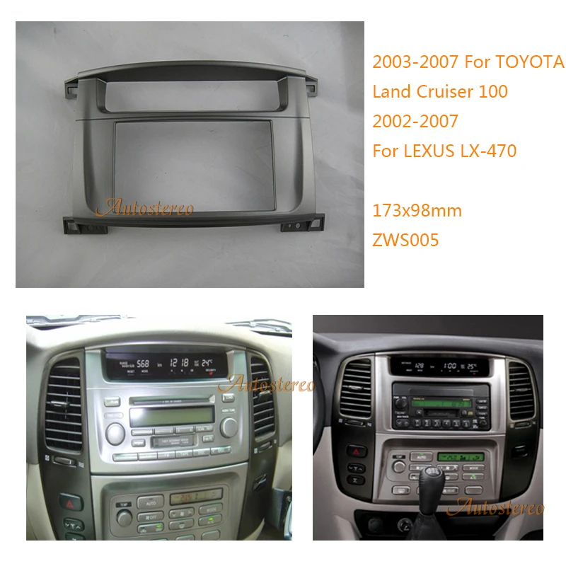 Car Radio Fascia for TOYOTA Land Cruiser 100,LEXUS LX-470 Stereo Fascia Dash CD Trim Installation Frame Kit 202*102mm 07-005
Car Radio Fascia for TOYOTA Land Cruiser 100,LEXUS LX-470 Stereo Fascia Dash CD Trim Installation Frame Kit 202*102mm 07-005