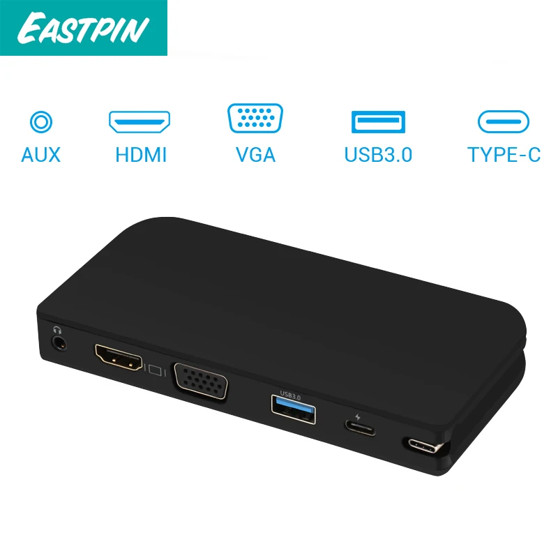 Eastpin USB C Multiple in One Adapter Type C to HDMI/VGA/PD/AUX Adapter for MacBook Samsung Galaxy S10 Huawei Mate 20 P20 Pro
Eastpin USB C Multiple in One Adapter Type C to HDMI/VGA/PD/AUX Adapter for MacBook Samsung Galaxy S10 Huawei Mate 20 P20 Pro