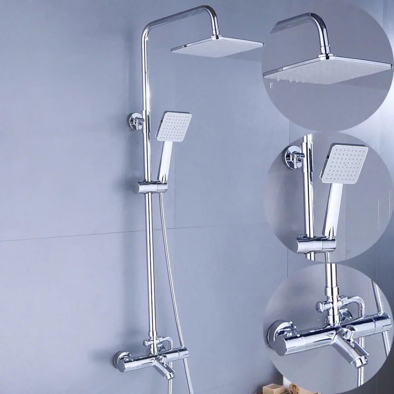 Copper intelligent thermostatic shower temperature control wall shower set mix water valve with the shower faucet
Copper intelligent thermostatic shower temperature control wall shower set mix water valve with the shower faucet