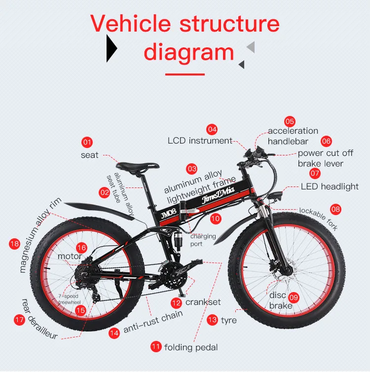 Top Electric snow  bike  Fat folding  bicycle 48V*500w lithium battery  aluminum frame and LED light SHIMANO transmission 13
