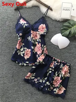 Ladies Sexy Silk Satin Pajama Set Lace Pyjama Set Sleeveless Pijama Set V-neck Sleepwear Summer Home Wear Sleep Wear For Women
Ladies Sexy Silk Satin Pajama Set Lace Pyjama Set Sleeveless Pijama Set V-neck Sleepwear Summer Home Wear Sleep Wear For Women