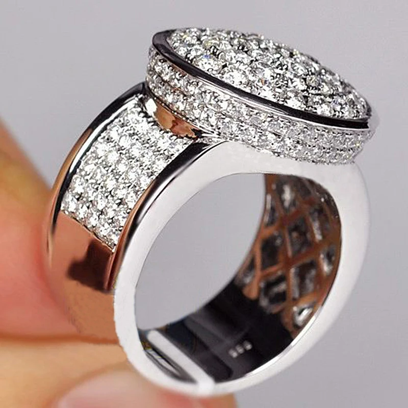 High Quality Silver Color Micro Pave CZ Stone Big Rings For Men Women Luxury Round Shape Zircon Ring Jewelry Hip Hop Z4M180
High Quality Silver Color Micro Pave CZ Stone Big Rings For Men Women Luxury Round Shape Zircon Ring Jewelry Hip Hop Z4M180