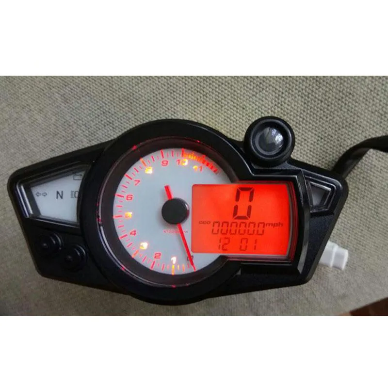 TKOSM New Motorcycle White Speedometer Odometer Meter Adjustable Wheel Size Adjustable LCD Digital Bike Tachomete 11000 RPM
TKOSM New Motorcycle White Speedometer Odometer Meter Adjustable Wheel Size Adjustable LCD Digital Bike Tachomete 11000 RPM