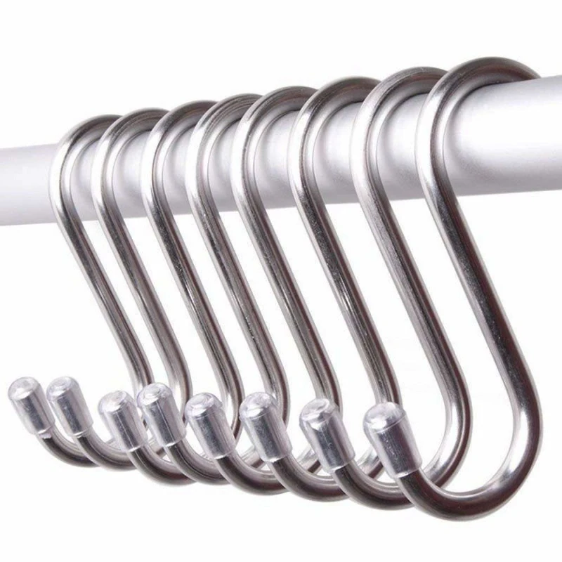 10 Pack 304 stainless steel Rubber head Heavy-Duty S Shaped Hooks Kitchen Pot Pan Hanger
10 Pack 304 stainless steel Rubber head Heavy-Duty S Shaped Hooks Kitchen Pot Pan Hanger