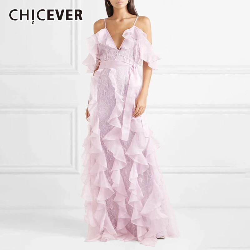 CHICEVER 2019 Summer Strap Ruffles Patchwork Women Dress V Neck Sleeveless Off Shoulder Maxi Dresses Female Fashion New Korean
CHICEVER 2019 Summer Strap Ruffles Patchwork Women Dress V Neck Sleeveless Off Shoulder Maxi Dresses Female Fashion New Korean