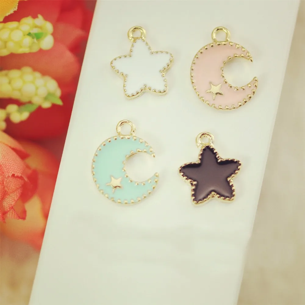 DIY Fashion enamel charm star moon metal charms for jewelry making Pendants floating charms Key Chains as Jewelry Accessories
DIY Fashion enamel charm star moon metal charms for jewelry making Pendants floating charms Key Chains as Jewelry Accessories