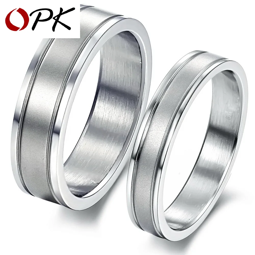 OPK Romantic Dull Polished Wedding Rings For Lover Men Women Groove Stainless Steel Engagement Couple Bands GJ336
OPK Romantic Dull Polished Wedding Rings For Lover Men Women Groove Stainless Steel Engagement Couple Bands GJ336
