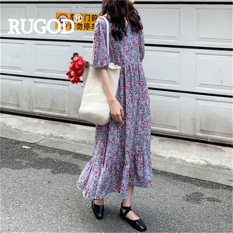 RUGOD Women Long dress Prairie chic Print Ruffles Puff sleeve Fashion Female dress Square collar Ankle-length Short dress
RUGOD Women Long dress Prairie chic Print Ruffles Puff sleeve Fashion Female dress Square collar Ankle-length Short dress