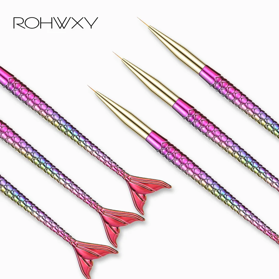 ROHWXY 1 PCS Nail Art Brush Manicure Mermaid Gradient Pen For Line Flower Design Painting Nails Accessories For Gel Varnish
ROHWXY 1 PCS Nail Art Brush Manicure Mermaid Gradient Pen For Line Flower Design Painting Nails Accessories For Gel Varnish