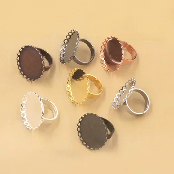 Multi-color Plated Rings Settings with Round Lace Bezel 20mm 25mm 30mm Cabochons Bases Blanks Metal Adjustable Ring Findings DIY
Multi-color Plated Rings Settings with Round Lace Bezel 20mm 25mm 30mm Cabochons Bases Blanks Metal Adjustable Ring Findings DIY