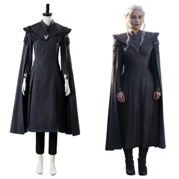Game of Thrones Season 7 Cosplay Daenerys Targaryen Costume GOT Dany Cosplay Black Dress Outfit With Cloak Halloween Costume
Game of Thrones Season 7 Cosplay Daenerys Targaryen Costume GOT Dany Cosplay Black Dress Outfit With Cloak Halloween Costume