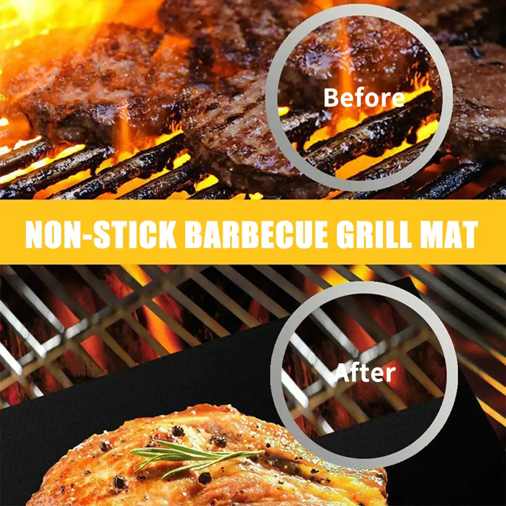1/3/5pcs non-stick barbecue grilling mat high grid shape glass