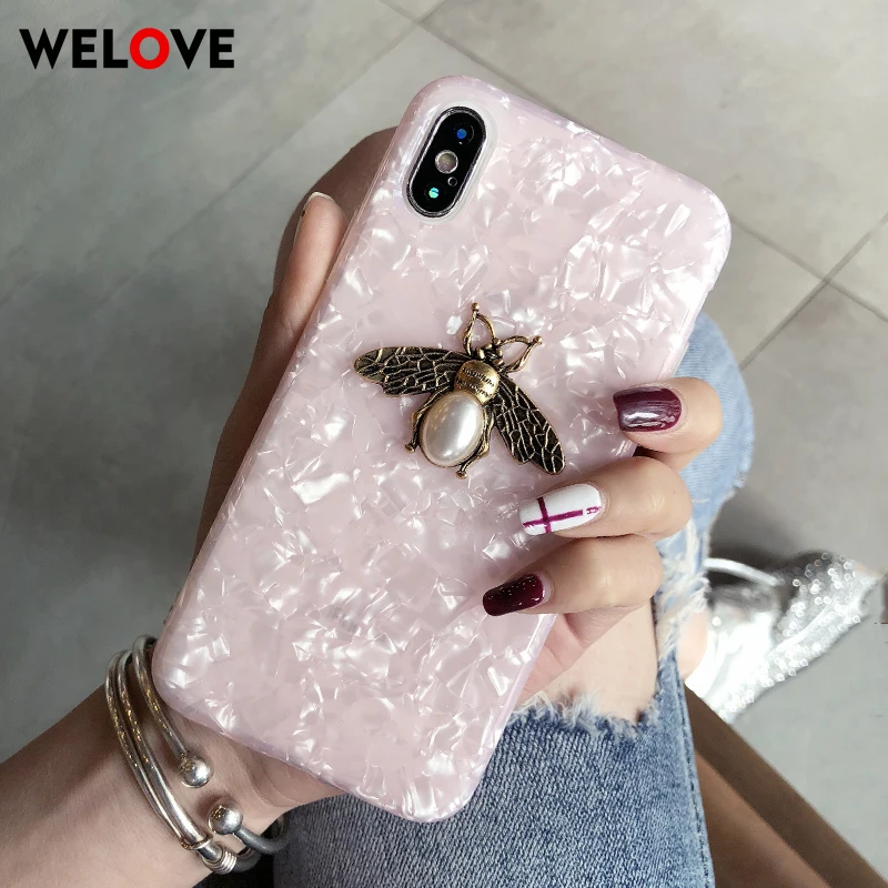 fashion Metal Bee Shell pattern Phone Case For iPhone 6 6s 7 8 Plus X XR XS Max case Luxury beautiful Soft silicone Cover Coque
fashion Metal Bee Shell pattern Phone Case For iPhone 6 6s 7 8 Plus X XR XS Max case Luxury beautiful Soft silicone Cover Coque