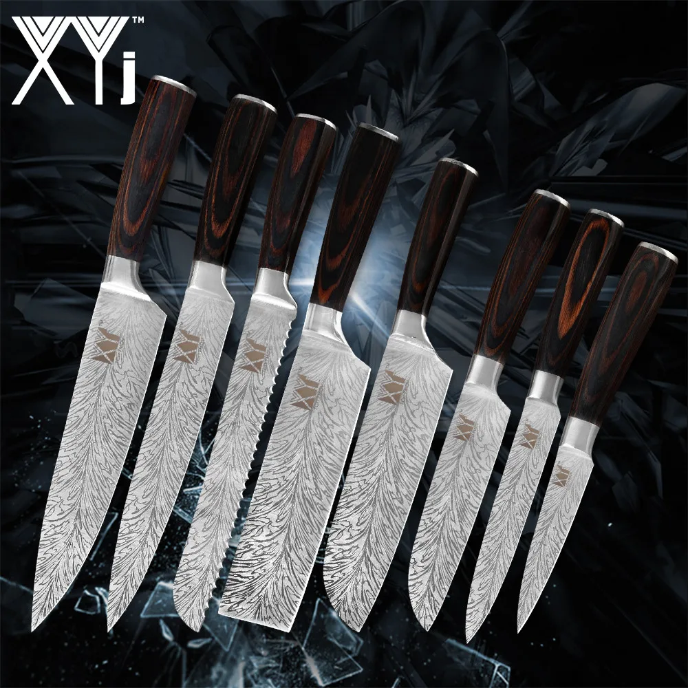 XYj Kitchen Tool 8PCS Knives Set Stainless Steel 7cr17 Sharp Blade Chef Bread Slicing Chopping Santoku Utility Paring Knife
XYj Kitchen Tool 8PCS Knives Set Stainless Steel 7cr17 Sharp Blade Chef Bread Slicing Chopping Santoku Utility Paring Knife