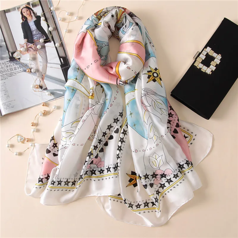 Summer Women Silk Scarf Luxury Brand Quality Fashion Pastoral Pastoral Print Soft Silk Scarves Beach Wraps Shawls 180 X 90CM
Summer Women Silk Scarf Luxury Brand Quality Fashion Pastoral Pastoral Print Soft Silk Scarves Beach Wraps Shawls 180 X 90CM