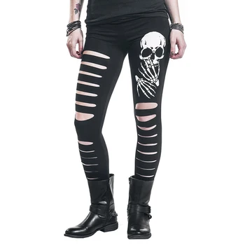 Hippie punk black women pants skull printed feet pancil trousers 2018 Summer ripped Elastic waist Casual pants WS8005y
Hippie punk black women pants skull printed feet pancil trousers 2018 Summer ripped Elastic waist Casual pants WS8005y