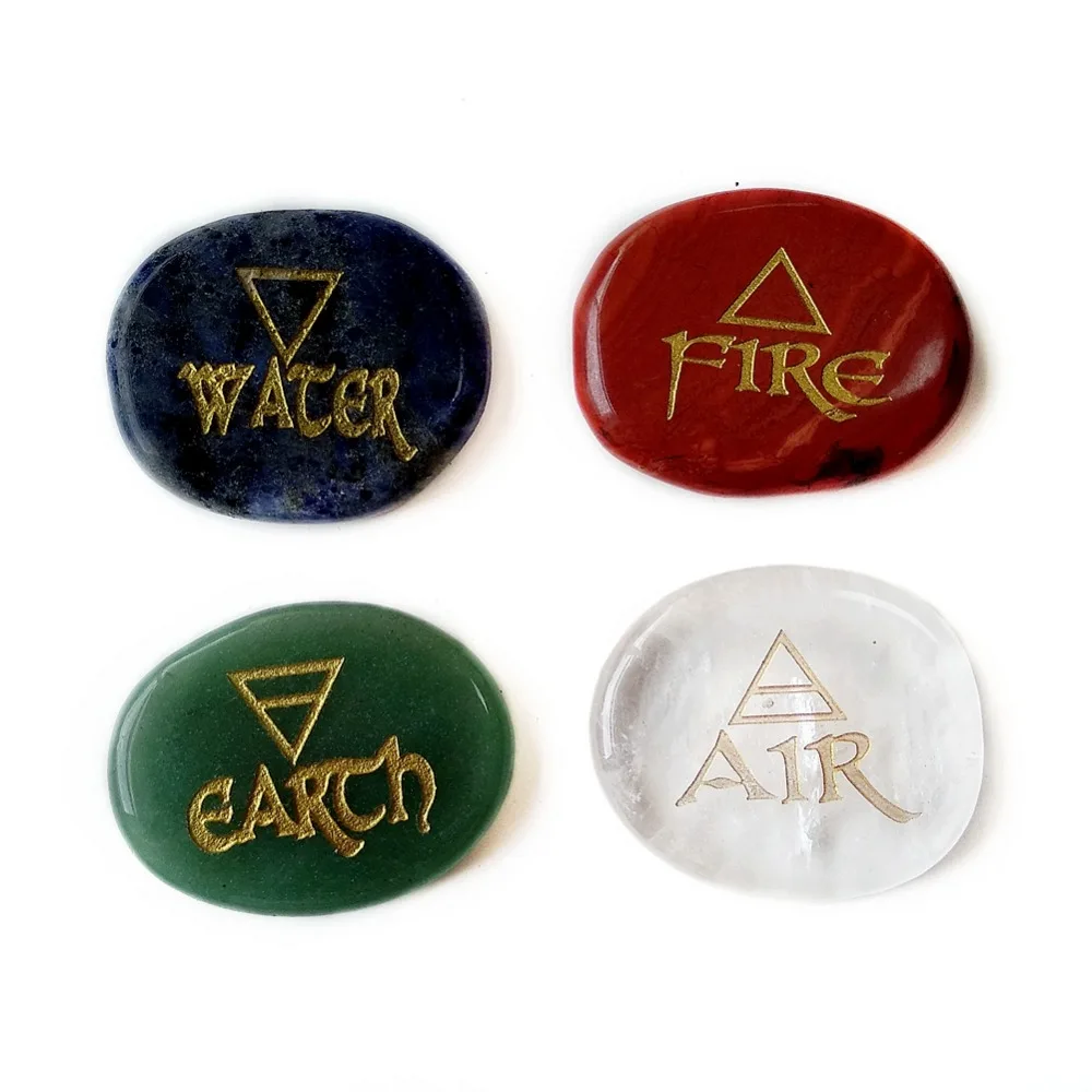 Meet Jo Natural Mixed Stones Element Symbols Set Reiki Healing Palm Semi Precious Stones Crystals 4pcs/set Free Velvet Pouch
Meet Jo Natural Mixed Stones Element Symbols Set Reiki Healing Palm Semi Precious Stones Crystals 4pcs/set Free Velvet Pouch