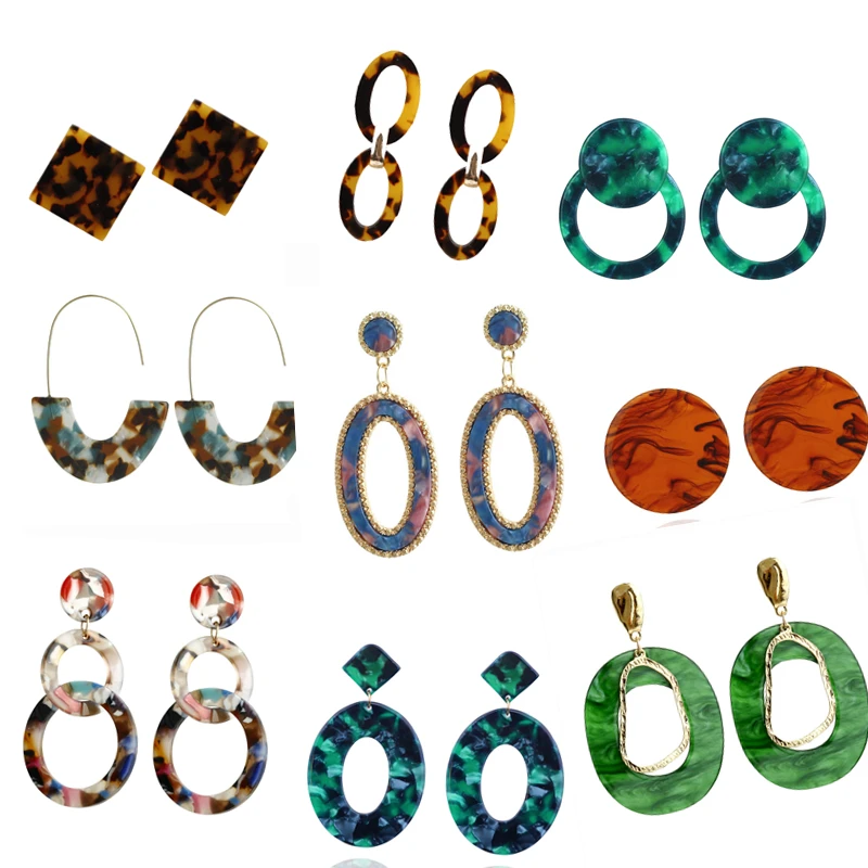 New Fashion Tortoise Color Leopard Print Acrylic Acetic Acid Sheet Geometric Circle Square Long Drop Earrings for Women
New Fashion Tortoise Color Leopard Print Acrylic Acetic Acid Sheet Geometric Circle Square Long Drop Earrings for Women