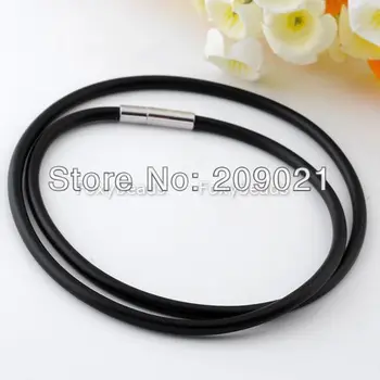 Wholesale - 50pcs Black Rubber Necklace Men Cord Chain Fashion Charm 17"L Unisex Jewelry 3MM
Wholesale - 50pcs Black Rubber Necklace Men Cord Chain Fashion Charm 17"L Unisex Jewelry 3MM